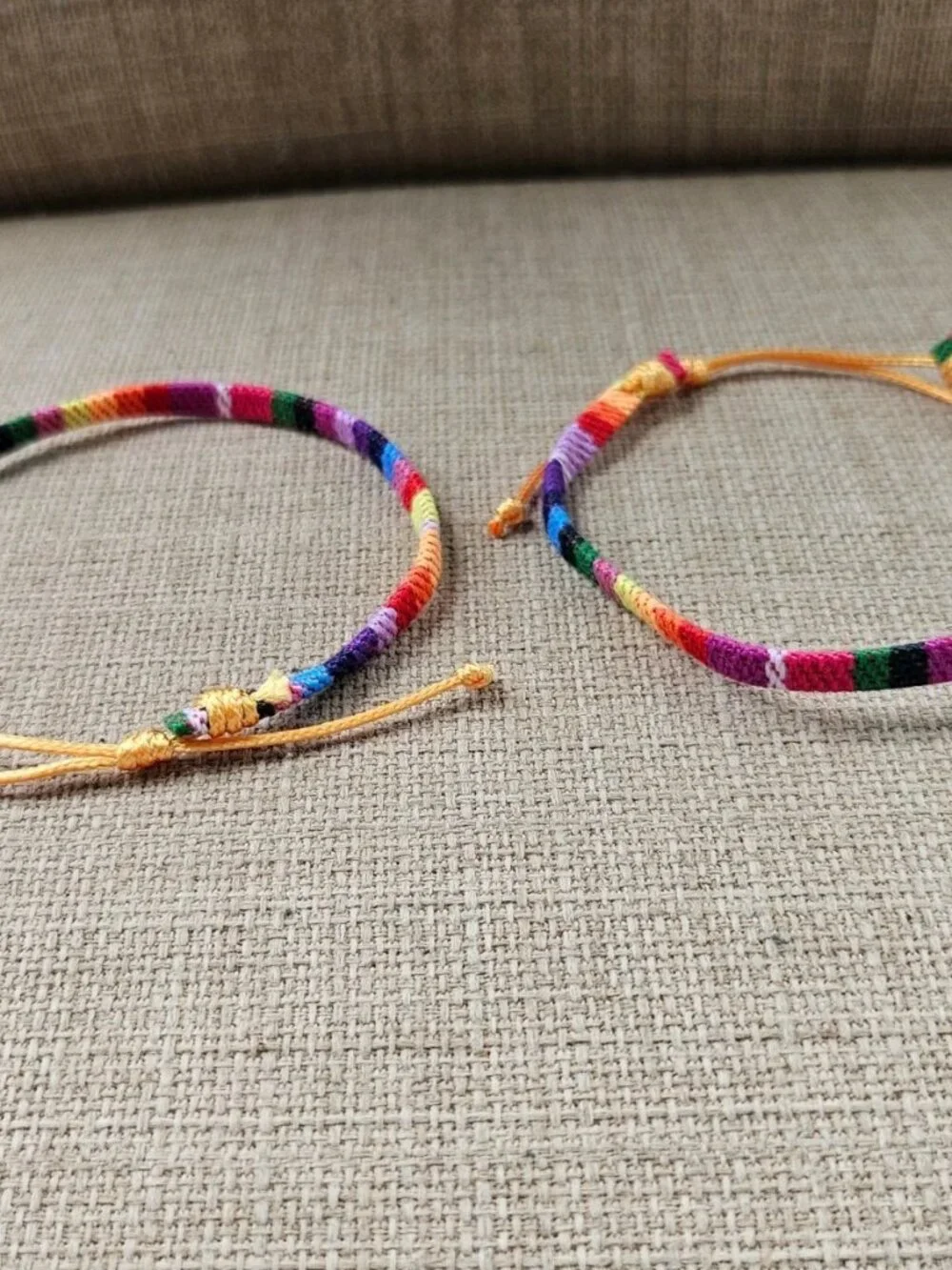 Lot of 2 Bracelet Multi Color Fabric Wrist Band Fashion Jewelry Set of 2 New
